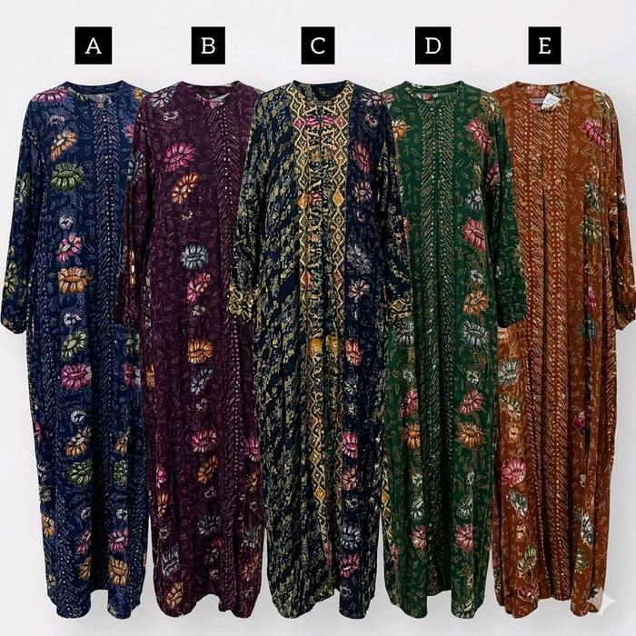 DASTER DRESS MOTIF LENGAN PANJANG BU ROEMAH DASTER Wanita Batik Baju Busui All Size