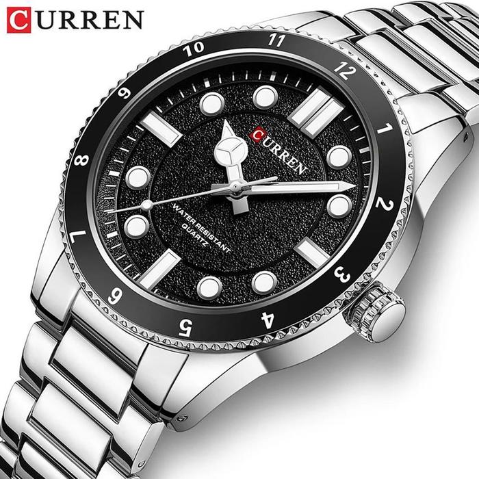 Jam Tangan Pria Analog Tali Stainless Steel Luminous CURREN 8450