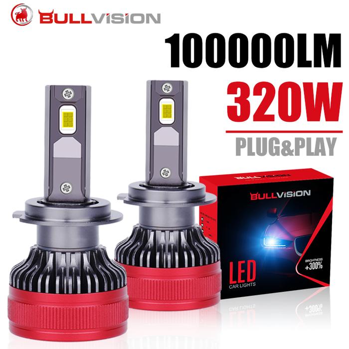 Bullvision H7 LED F5 F5C 100000LM LED H4 320W Canbus 5570 CSP H11 H1