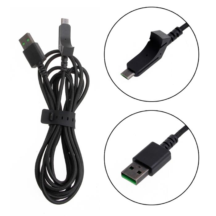 1 Piece Mouse Replacement Cable Black Line Mouse Cord for razer
