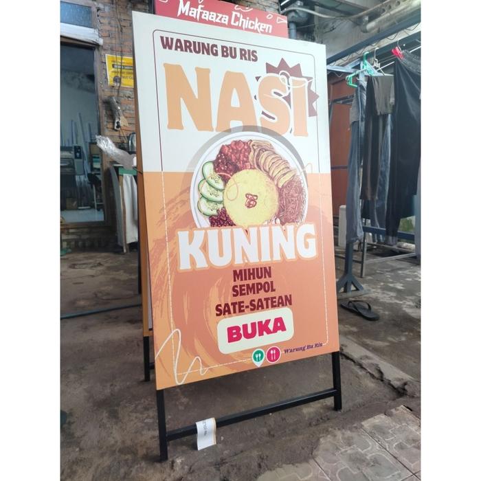 Safitiri ( Custom Desain & Ukuran) Standing Banner Besi 2 Sisi Custom / Ukuran 60X120  Stand Banner 