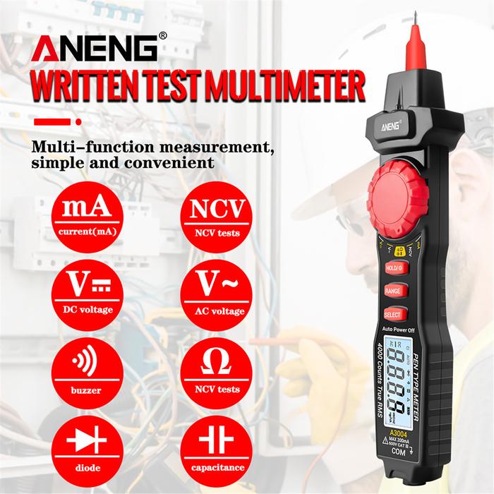 ANENG A3004 Digital Pen Multimeter Auto Range NCV AC/DC Voltmeter