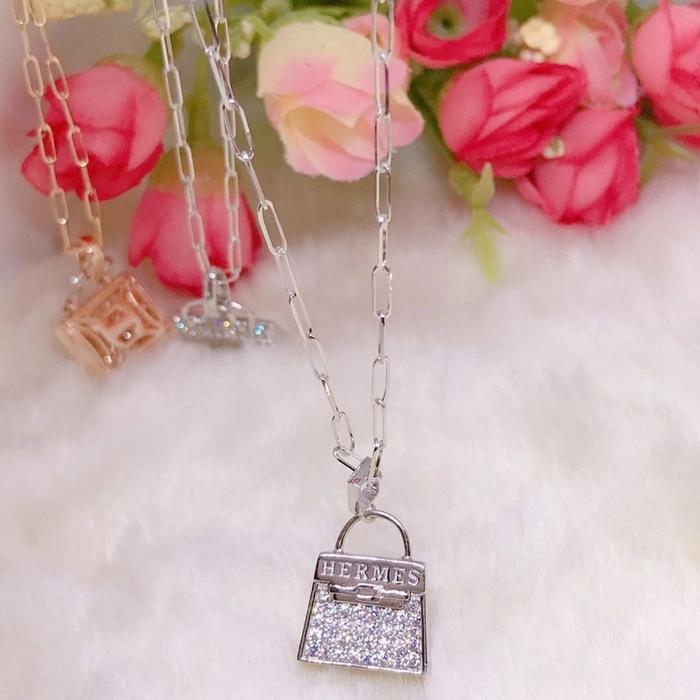 NEW KALUNG SET LIONTIN TAS NEW FASHION EMAS PUTIH KADAR 8K/ 375