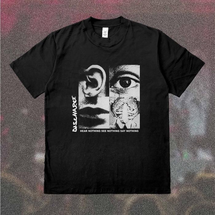 [HOT] Discharge Heavyweight 16s - Kaos Band Merch Discharge Hear Nothing see nothing say nothing Cot