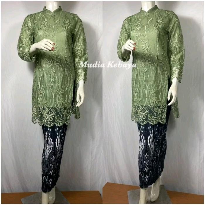 kebaya tunik belah samping Baju Wanita Dewasa Atasan Remaja Hitam Wisuda Kondangan Mewah Pesta Ka