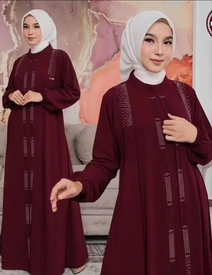 GAMIS AZQIA MUSLIM CANTIK/GAMIS MUSLIM/GAMIS DEWASA TERBARU/GAMIS KEKINIAN/KRINGKLE Airflow/Fit TO L