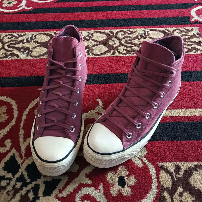 SALE!!! 42-43 CONVERSE CTAS Suede Shadowberry Platform Lift OX RARE dan LANGKA ORIGINAL --- Y2K KALC