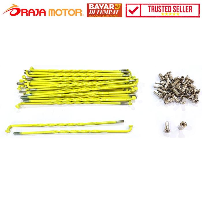 Yasuho Ruji Jari-Jari Roda Velg Motor Ukuran 10 x 161 36pcs Model Ulir Warna - Kuning