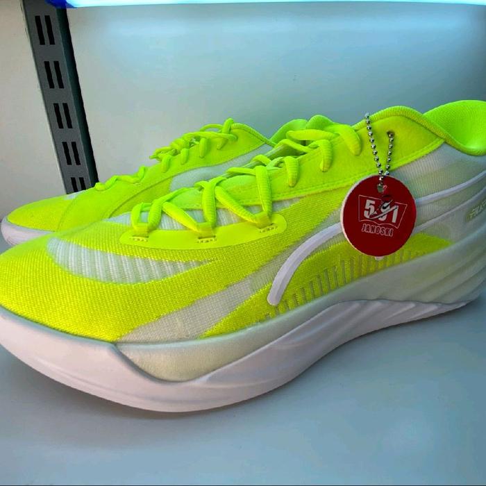 Puma All-Pro Nitro 'Lime Squeeze' Puma White Shoes Pria Olahraga Sneakers
