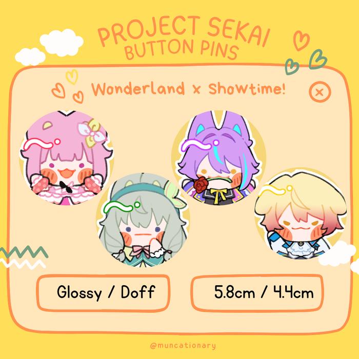 [Muncationary] Button Pin Doff and Glossy Project Sekai Proseka WxS Wonderland x Showtime Fanmerch E