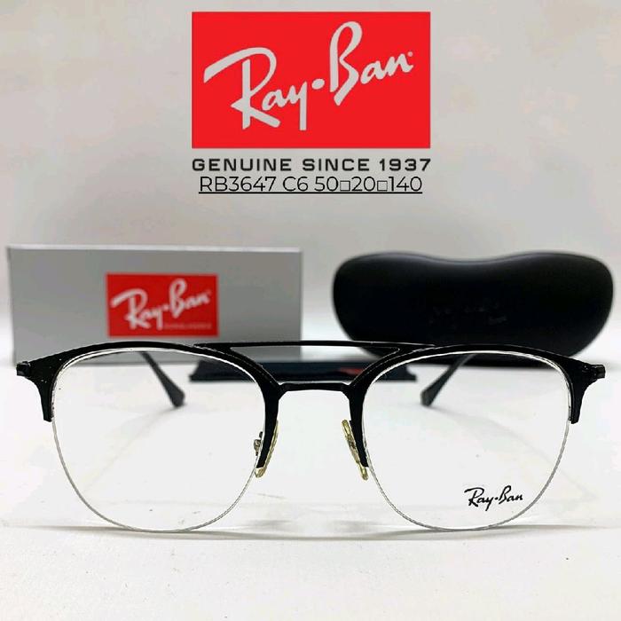 Ray-Ban Kacamata Original RB3647 C6 50-20-140 Genuin sejak 1937 dengan Case dan Lensa Jelas