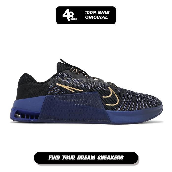 Sepatu Training Pria Nike Metcon 9 AMP Black Deep Night Copper Moon Blue Void (HF1098-001) Original