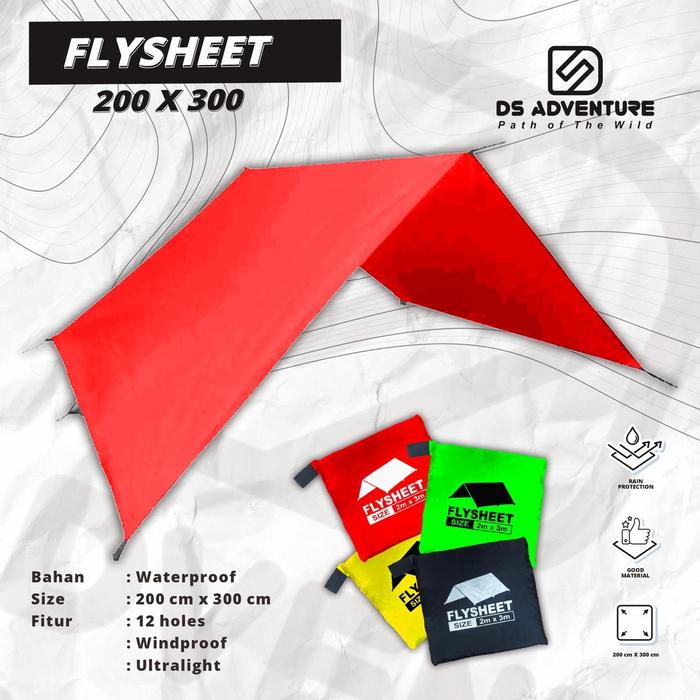 READY Flysheet atap tenda 2x3 type bushcraft waterproof - flysheet 2x3 waterproof - flysheet 3x2