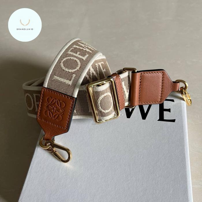 LOEWE ANAGRAM JACQUARD & CALFSKIN ADJUSTABLE BAG STRAP