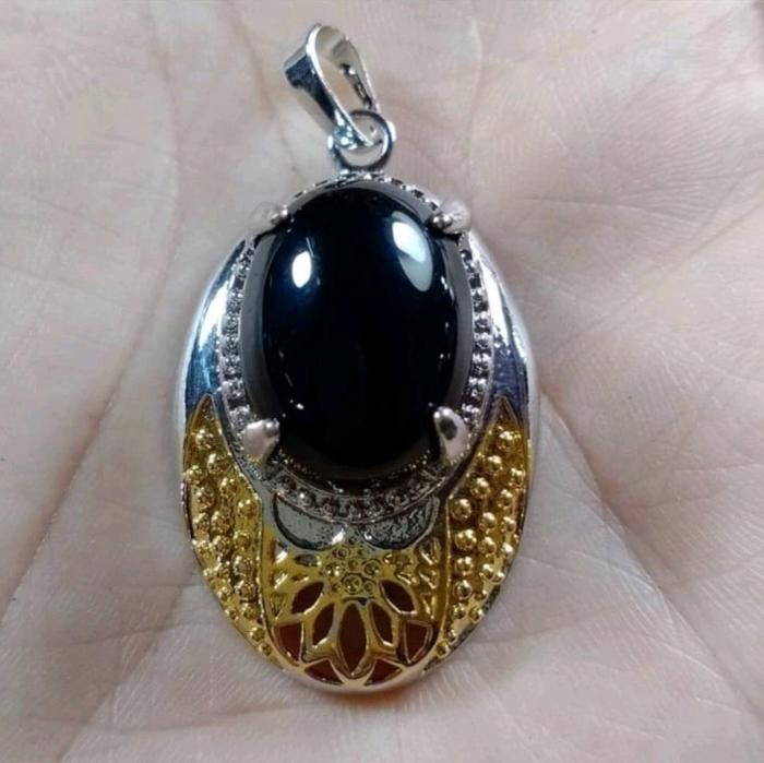 Liontin Batu Akik kecubung Wulung siap pakai