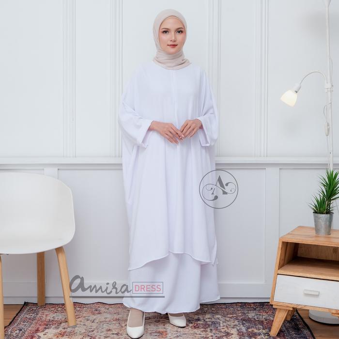 (Bisa COD) Tunik Set Abaya Polos midi kaftan tunic wanita muslim terbaru / dress abaya midi malaysia