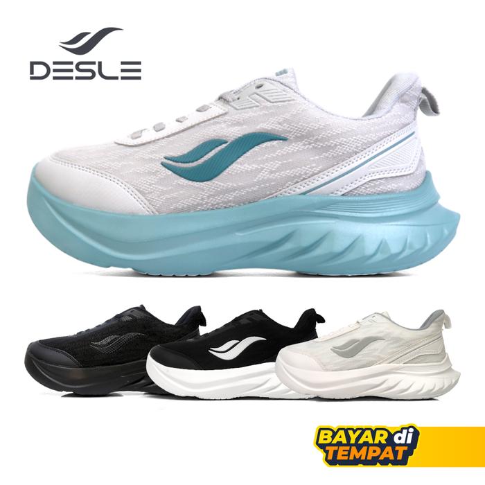 Sepatu Sekolah Running Sport Pria Wanita Hitam Putih - Desle Robin