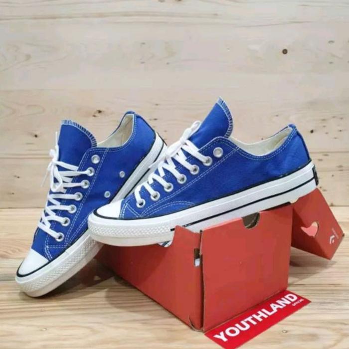 Sepatu Converse All star Chuck taylor Biru Elektrik Clasik Low Canvas Grade Original Terlaris Biru c