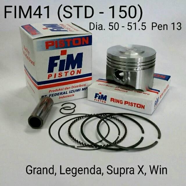 PISTON SET FIM 41 LEGENDA FIT REVO STD 50 100 150 SEHER IZUMI DIAMETER 50 50,5 51 51,5 PEN 13