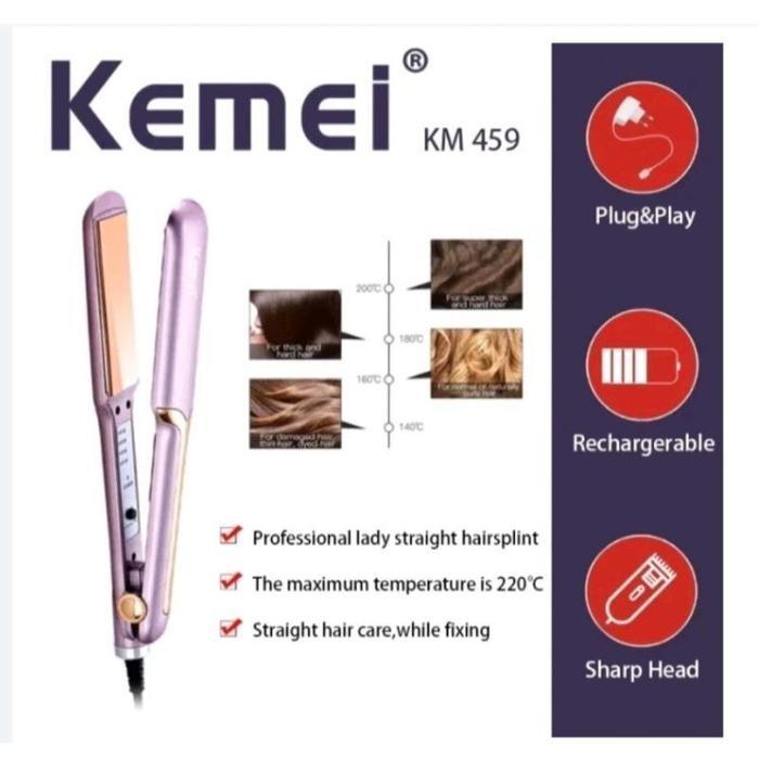 Catokan Rambut Kemei 2in 1 KM-459/Catokan Rambut Lurus Curly/Catokan
