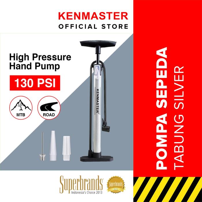 Kenmaster Pompa KM-4932 Tabung Silver / Pompa Sepeda / Pompa Balon Serbaguna