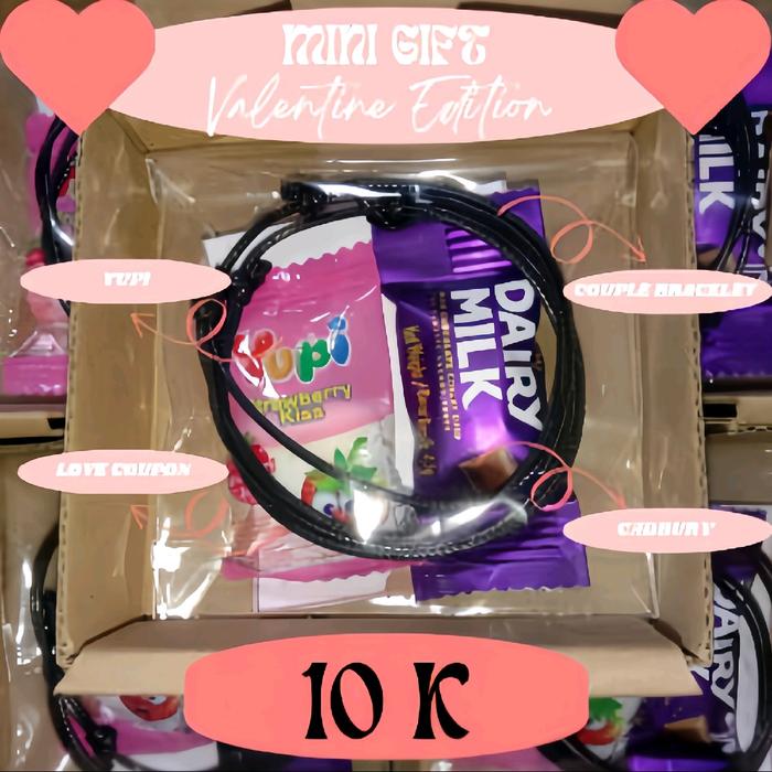 MINI GIFT/HAMPERS|Valentine Edition|Couple Bracelet|Mini Bagcharm|Snack|Coklat.