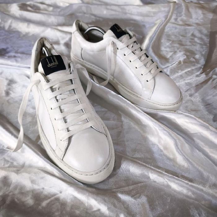 Dunhill White Sneakers Formal Sepatu Putih Classic Casual Leather Kulit Pria