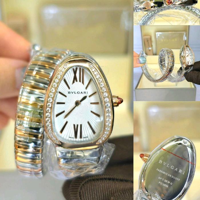 Jam Tangan Cantik Wanita Lxno1Bvlgari Serpenti Tubogas Twist Chain Dm 25mm