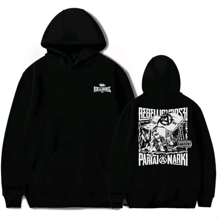 partai anarki - Rebellionrose - Hoodie punk/sweater/Hoodie katun/Hoodie hitam