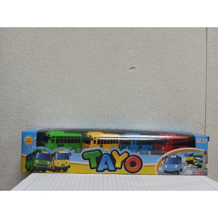 Mainan Bus Tayo isi 4 Pull Black / My Little Bus Tayo