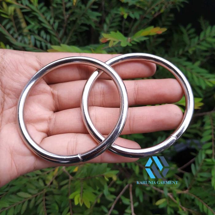 Ring O bulat besi 6.0 cm warna nikel / silver premium Ring gendongan bayi tebal satuan COD