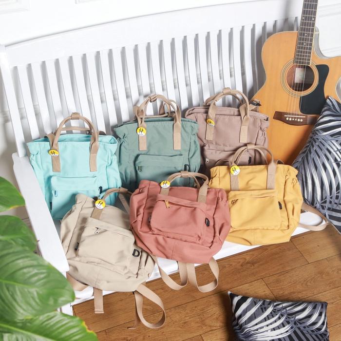 PREMIUM (READY) terjamin Himeku TIMY MINI Totepack 3 in 1 - Tas Kecil Multifungsi - Backpack Totebag