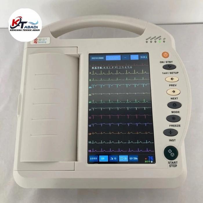 ECG 12 Channel + Intepretasi YKDMED, ECG-1212P, Color Screen