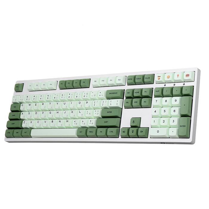 XDA Matcha Green Tea Dye Sub Keycaps 124 Keys Profile PBT Sublimation
