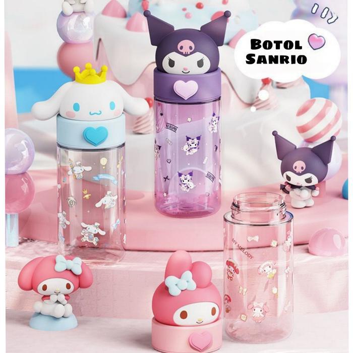 Botol Minum Karakter Sanrio Anak 500 ml Kuromi / My Melody / Cinnamoroll || botol teguk lucu || boto