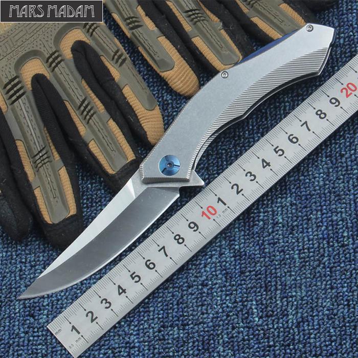 Steel handle  outdoor folding knife self-defense knife