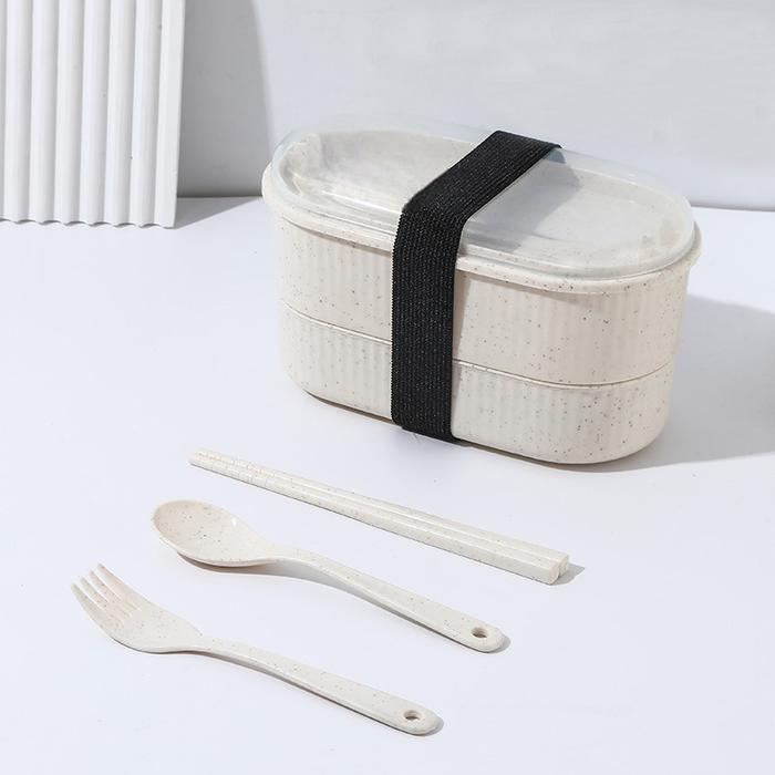 Uhouse Lunch Box / Kotak Bekal Makan Siang / Bento Set 900Ml / Kotak Makan