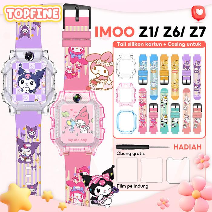 NEW Untuk Imoo Z1 Z6 Z7 Tali Karet Lembut + Casing Cetak Sanrio Little Genius Tali Jam Tangan Pengga