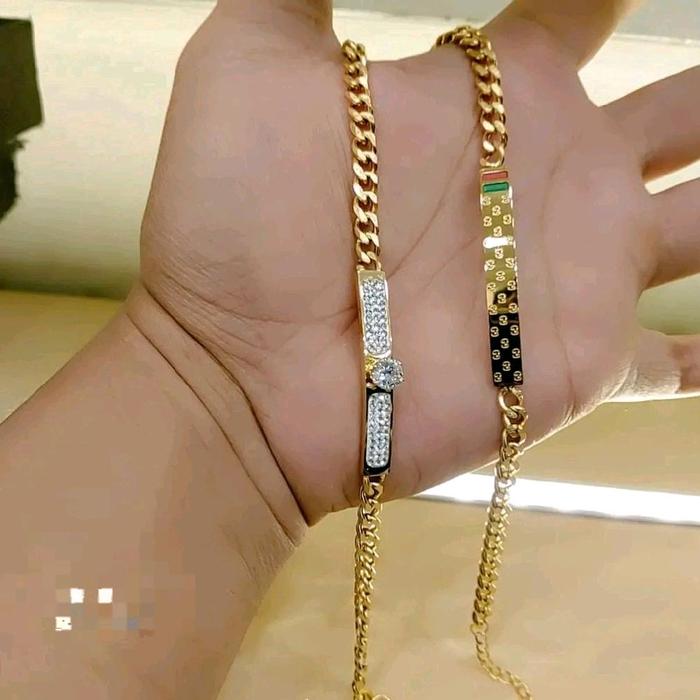 gelang sisik naga plat (titanium)