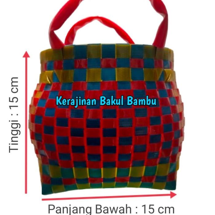 Tas MINI TERKECIL Tas anyaman plastik model kembung Ukuran super kecil kapasitas beras 2 liter