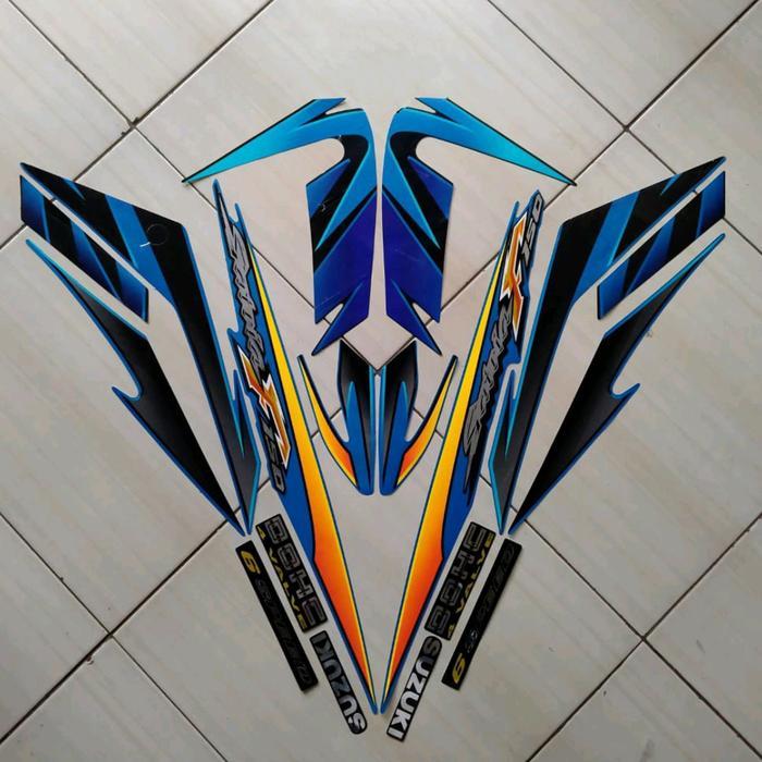 Striping Motor Suzuki Satria Fu 2008 Hitam-Biru L1