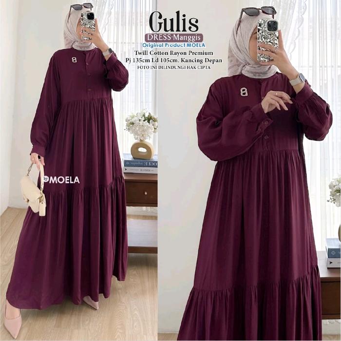 GULIS MAXY/DRES/GAMIS POLOS BY MOELA HIJAB SOLO