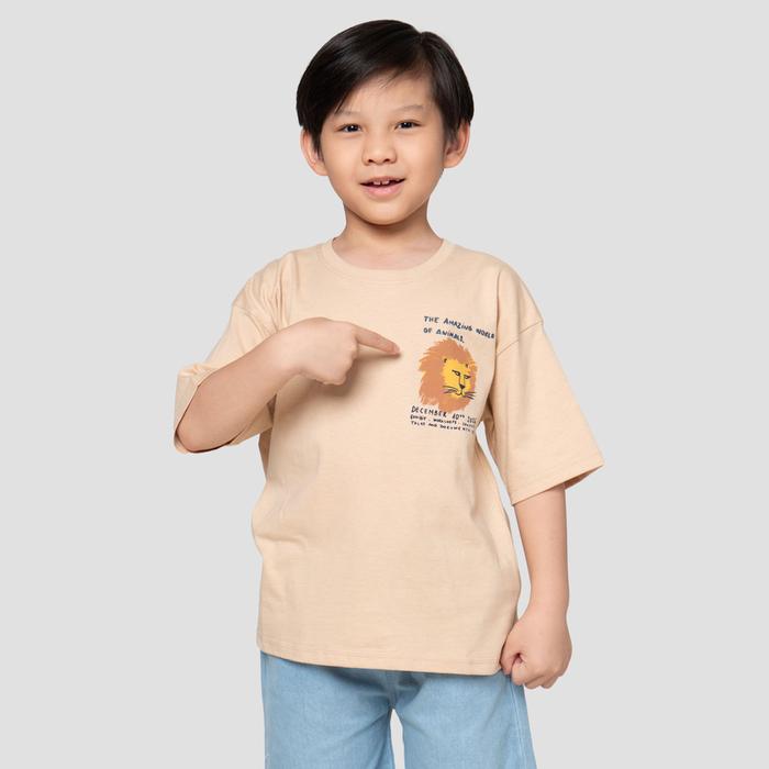 Little M Amazing World Of Animals Print Kaos Oversize Anak Laki-laki 123375858