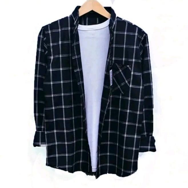 Kemeja Kering dasar wolf putih anggun z4 Wine Cuci Dingin Pas arkline  s【30-40kg】 pendaki flannel fl