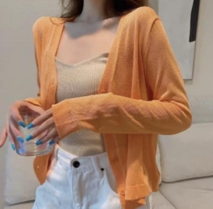 Sunmer Cardigan Summer Wanita Knit Cardigan Warna Warni Outer Rajut Korean Style Casual Crop Cardiga