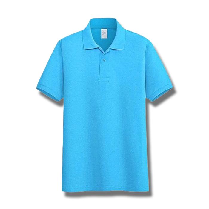 KAOS POLO DEWASA LENGAN PENDEK / KAOS POLOS BERKERAH WARNA BIRU LAUT / ATASAN POLO DEWASA POLOS LENG