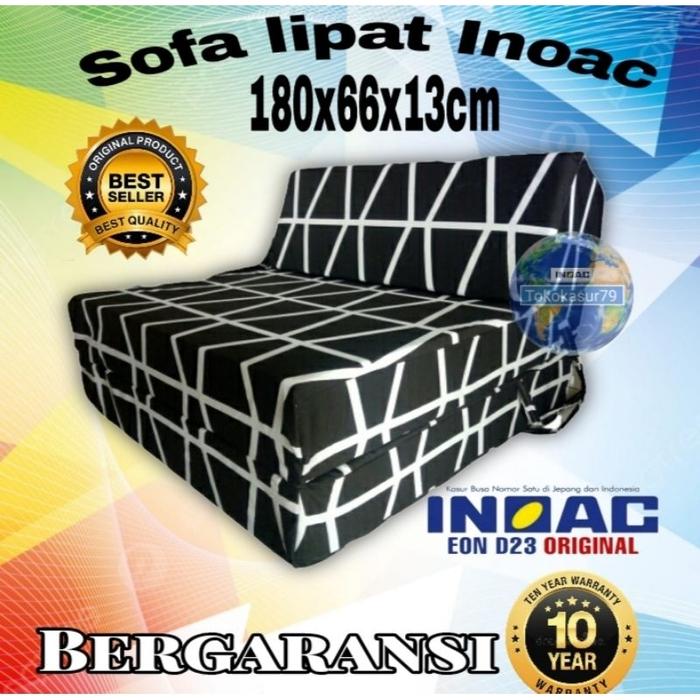Sofa lipat.Sofa bed.Kasur busa inoac,sarung sofa lipat inoac,ukuran 180x66x13,cover sarung sofa lipa