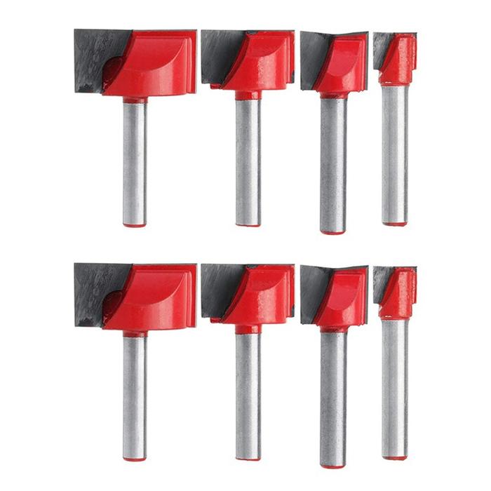 8Pcs Bottom Cleaning Engraving Bit Wood CNC Router Bits 10/15/22/30Mm Milling Cutter Endmill For Woo