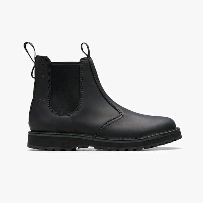 CLARKS Men's Boots Shoes Solsbury Easy Leather Sepatu Boot Pria Original - Black