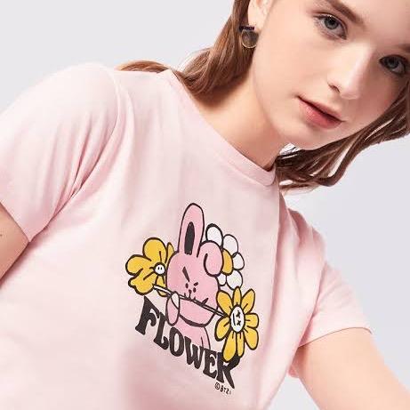 Colorbox BT21 t-shirt crop top Wanita Pendek